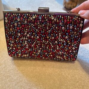 INC International Concepts Multicolor Rhinestone Clutch